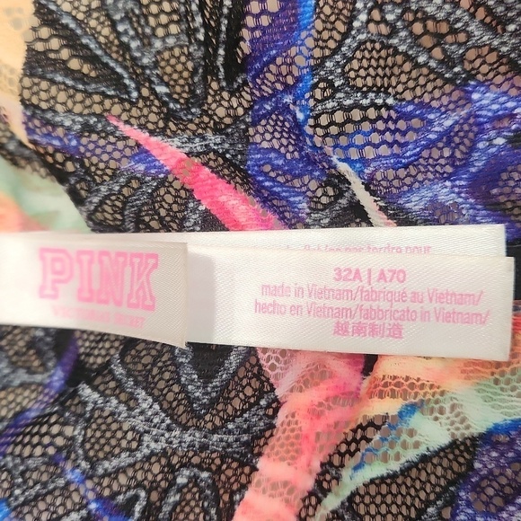 Black Lace PINK Racerback Bra - Picture 2 of 3